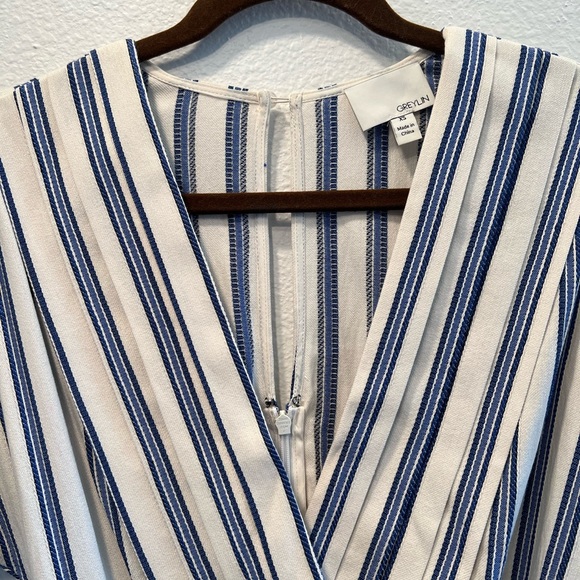 Anthropologie Greylin Blue Striped Josie Romper Shorts Size XS - Picture 14 of 15